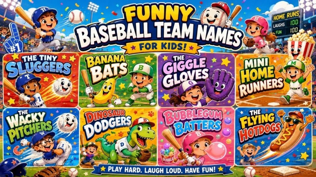 Funny Baseball Team Names For Kids