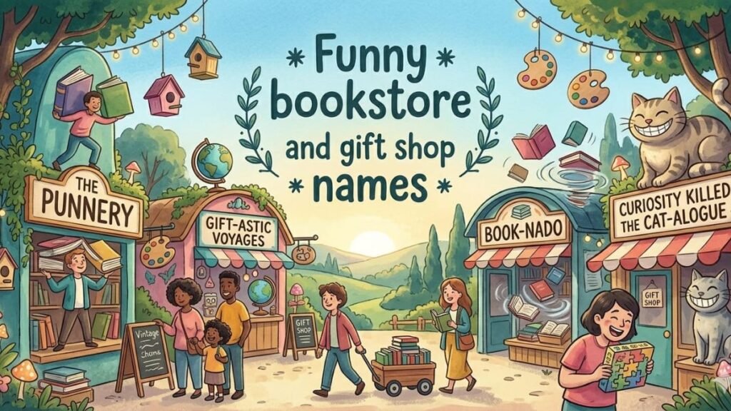 Funny Bookstore and Gift Shop Name