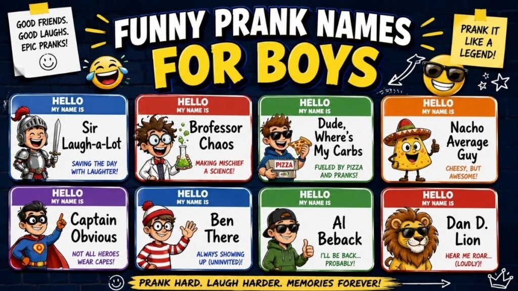Funny Prank Names for boys