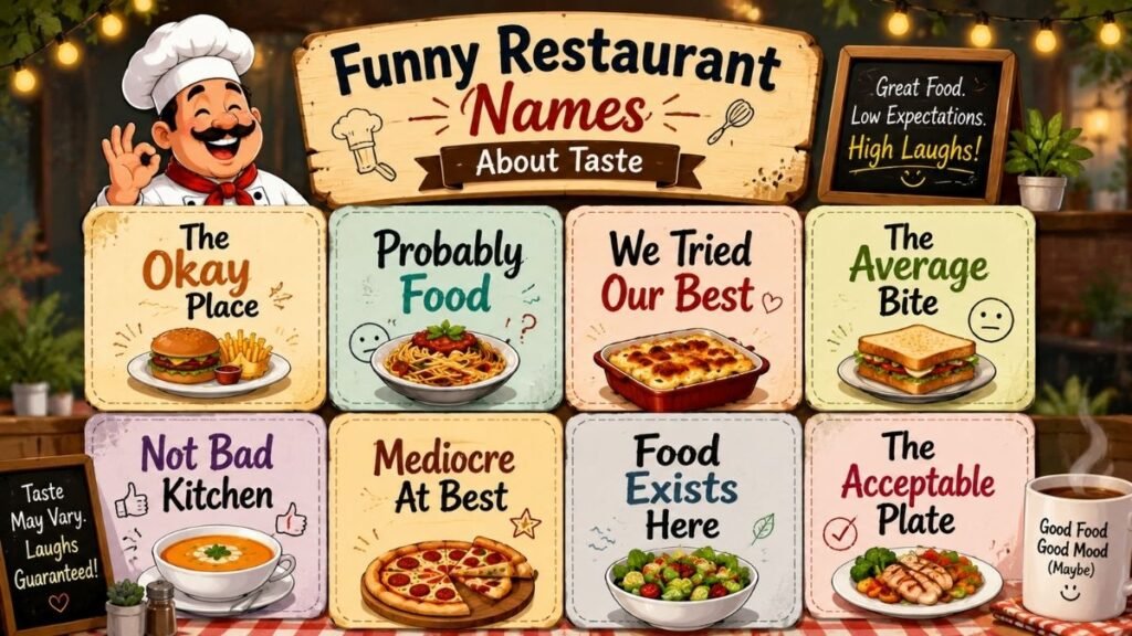 Funny Restaurant Names About Taste