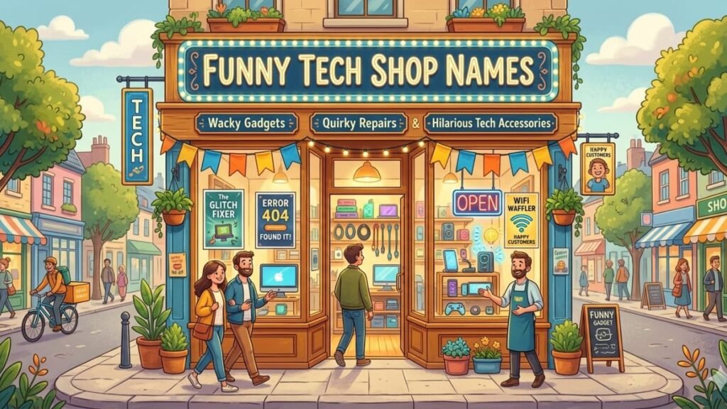 Funny Tech and Specialty Store Names