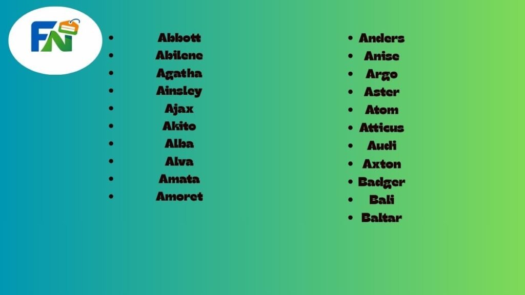 Unique Dog Names